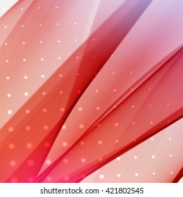 Abstract business technology wave vector background. Vector illustration. Red, pink, orange colors. 