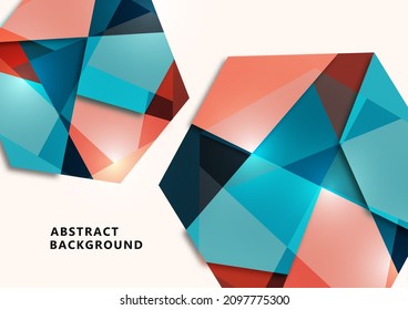 Abstract business template. Brochure layout, annual report with modern cover design, poster, A4 flyer with colored hexagons, divided into parts. Vector illustration
