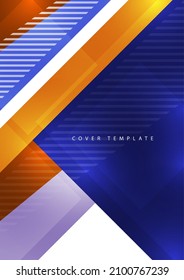 Resumen de plantilla de negocio. Diseño de folletos, informe anual de diseño de portada moderna, afiche, volante A4 con rectángulos, triángulos, cuadrados diagonales. Ilustración del vector