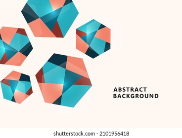 Abstract business template. Brochure layout, annual report with modern cover design, poster, A4 flyer with colored hexagons, divided into parts. Vector illustration