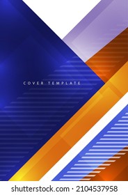 Resumen de plantilla de negocio. Diseño de folletos, informe anual de diseño de portada moderna, afiche, volante A4 con rectángulos, triángulos, cuadrados diagonales. Ilustración del vector