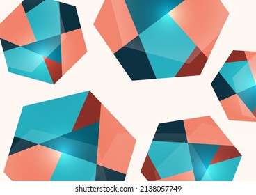 Abstract business template. Brochure layout, annual report with modern cover design, poster, A4 flyer with colored hexagons, divided into parts. Vector illustration