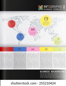 Abstract business template, modern brochure, or flyer, with illustration of world internet, EPS 10 contains transparency