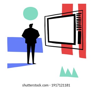 Abstract Business template.Marketing technology digital background.Communication network office.Web illustration.Flat simple style.Board with news.Concept vector conference. Presentation modern design