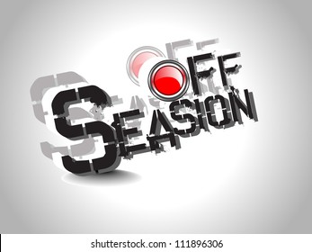 Abstract business text with shiny red button in grey background.