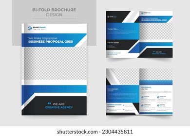 
abstract Business tri fold brochure design. purpole template for tri fold flyer. Layout with modern square photo and abstract background