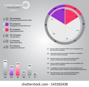 Abstract business two color pie. EPS 10.
