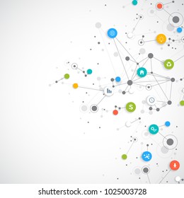 Abstract business vector infographic. Cloud computing and global network connections concept design. Scientific business template with icons for brochure, diagram, workflow, timeline, web design