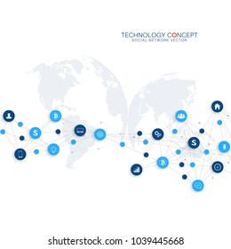 Abstract business vector infographic. Cloud computing and global network connections concept design. Scientific business template with icons for brochure, diagram, workflow, timeline, web design