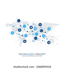 Abstract business vector infographic. Cloud computing and global network connections concept design. Scientific business template with icons for brochure, diagram, workflow, timeline, web design