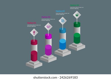 Abstract business vector infographic element design template.