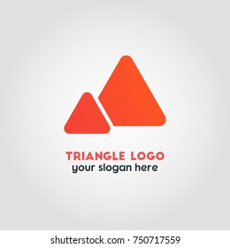 Abstract Business Vector Logo Template in Colorful Double Triangle. Up Arrow Vector Illustration.
