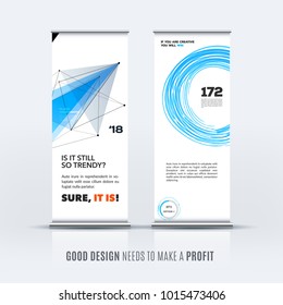 Abstract business vector set of modern roll up banner stand design
