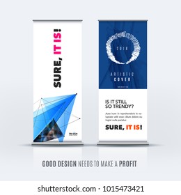 Abstract business vector set of modern roll up banner stand design