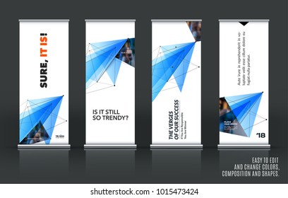 Abstract business vector set of modern roll up banner stand design