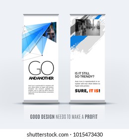 Abstract business vector set of modern roll up banner stand design