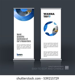 Abstract business vector set of modern roll Up Banner stand design template with half target, rainbow, circles for exhibition, fair, show, exposition, expo, presentation, festival, parade, events.