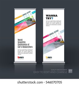 Abstract business vector set of modern roll Up Banner stand design template with rectangular diagonal for exhibition, fair, show, exposition, expo, presentation, festival, parade, events.