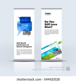Abstract business vector set of modern roll Up Banner stand design template with bubble speech for exhibition, fair, show, exposition, expo, presentation, festival, parade, events.