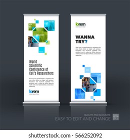 Abstract business vector set of modern roll Up Banner stand design template with yellow rectangles, geometric triangles for exhibition, fair, show, exposition, expo, presentation, parade, events.