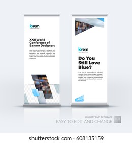 Abstract business vector set of modern roll Up Banner stand design template with grey diagonal, rectangular shapes for exhibition, show, exposition, expo, presentation, parade, events.
