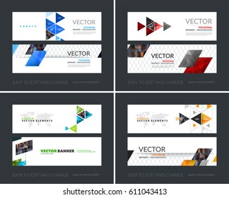Abstract business vector set of modern roll Up Banner stand design template with colourful triangular shapes for exhibition, show, exposition, expo, presentation, parade, events.