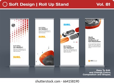Abstract business vector set of modern roll Up Banner stand design template