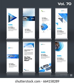 Abstract business vector set of modern roll Up Banner stand design