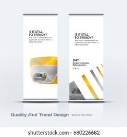 Abstract business vector set of modern roll Up Banner stand design template with colourful soft, rounded shapes