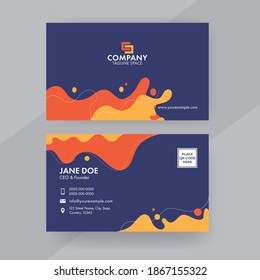 Abstract Business Or Visiting Card With Double-Sides Presentation.