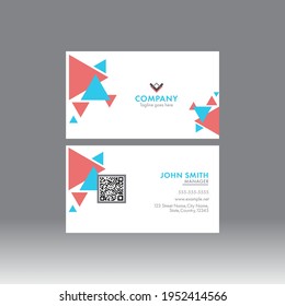 Abstract Business Or Visiting Cards With Double-Sides On Gray Background.