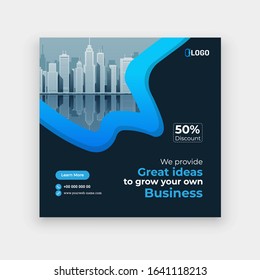 Abstract business web template post for social media template for sale ads