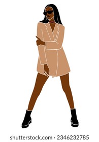 Abstract business woman in suit illustration. Vector illustration.