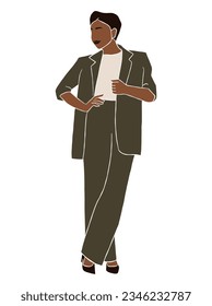Abstract business woman in suit illustration. Vector illustration.