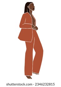 Abstract business woman in suit illustration. Vector illustration.