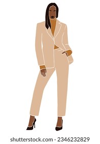 Abstract business woman in suit illustration. Vector illustration.