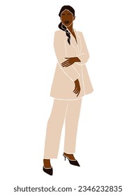 Abstract business woman in suit illustration. Vector illustration.