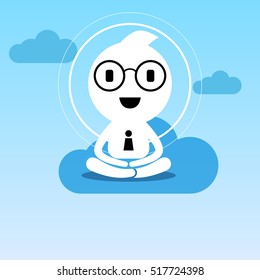abstract businessman creative people character sitting practice meditation for business success balance and happiness lifestyle vector illustration design