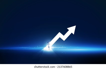 Abstract businessman dollar up Key Door open Light technology background Hitech communication concept innovation background vector design. 