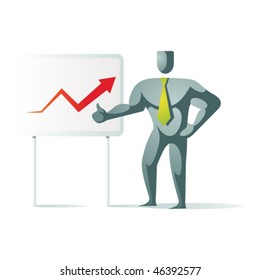 Abstract businessman with graph