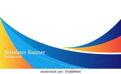 Abstract Bussines Banner Background With Blue And Orange Color