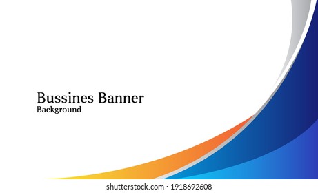 Abstract Bussines Banner Background With Orange And Blue Color