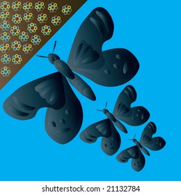 Abstract Butterflies Background