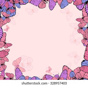 Abstract butterflies background
