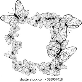 Abstract butterflies background