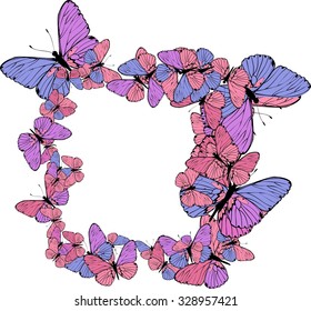 Abstract butterflies background
