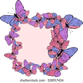 Abstract butterflies background