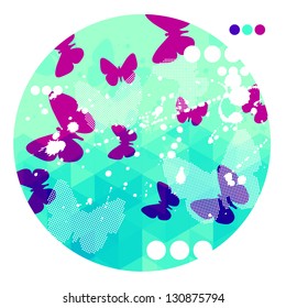 Abstract butterflies vector background