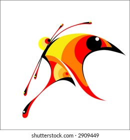 abstract butterfly is accent on square