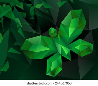 Abstract Butterfly Background - vector eps10. Glowing background with emerald butterfly